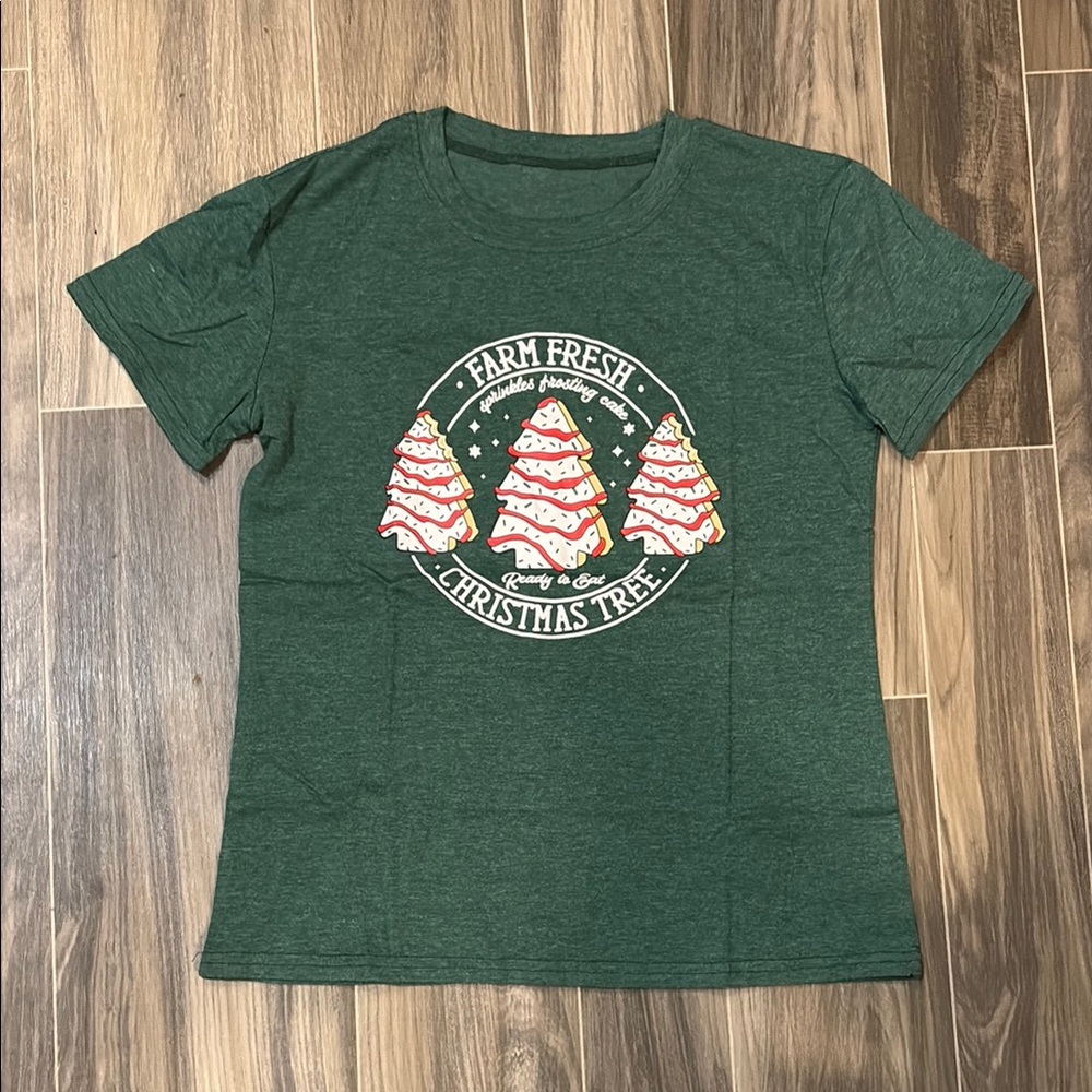 Green Christmas Tree Graphic T-Shirt
